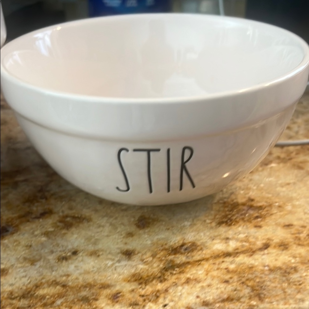 Rae Dunn White Ceramic small mixing Bowl with 'STIR' Text